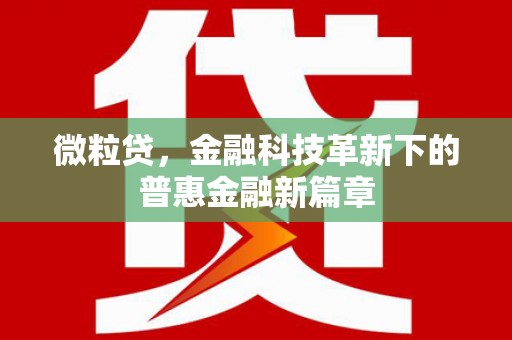 巴中微粒贷，金融科技革新下的普惠金融新篇章