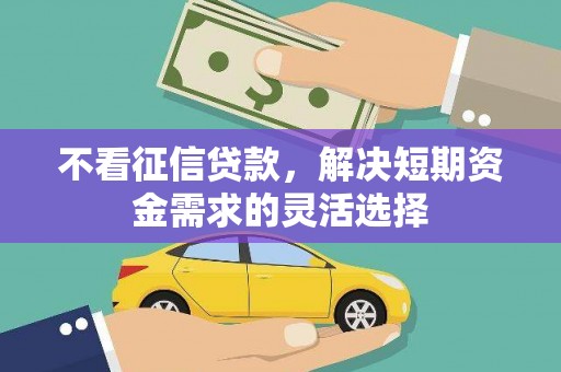 巴中不看征信贷款，解决短期资金需求的灵活选择