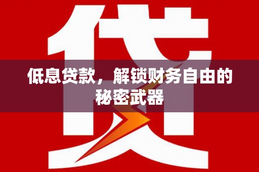 巴中低息贷款，解锁财务自由的秘密武器