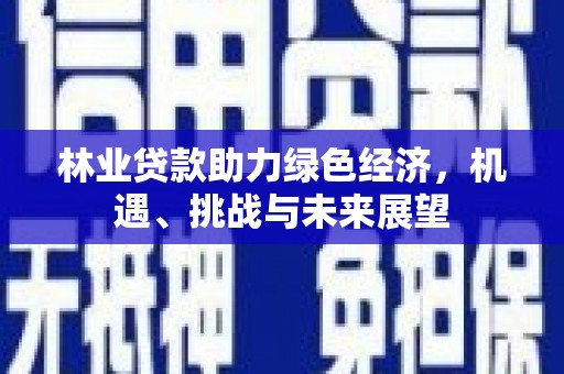 巴中林业贷款助力绿色经济，机遇、挑战与未来展望
