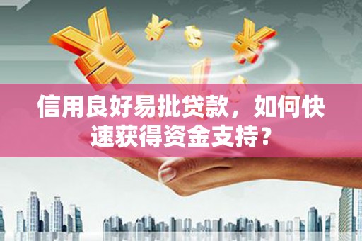 巴中信用良好易批贷款，如何快速获得资金支持？