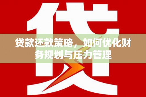 巴中贷款还款策略，如何优化财务规划与压力管理