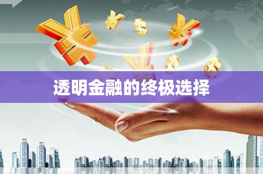 巴中透明金融的终极选择