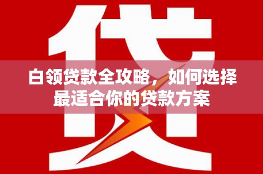 巴中白领贷款全攻略，如何选择最适合你的贷款方案