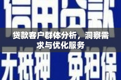 巴中贷款客户群体分析，洞察需求与优化服务